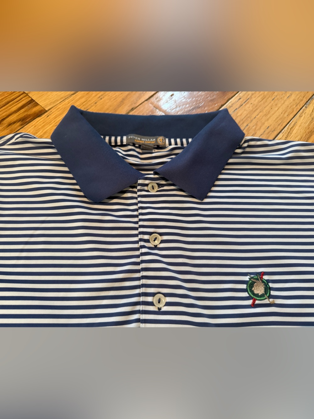 PETER MILLAR Indian Head Golf Club Summer Comfort Golf Polo Blue/White Size XXL - Picture 5 of 13